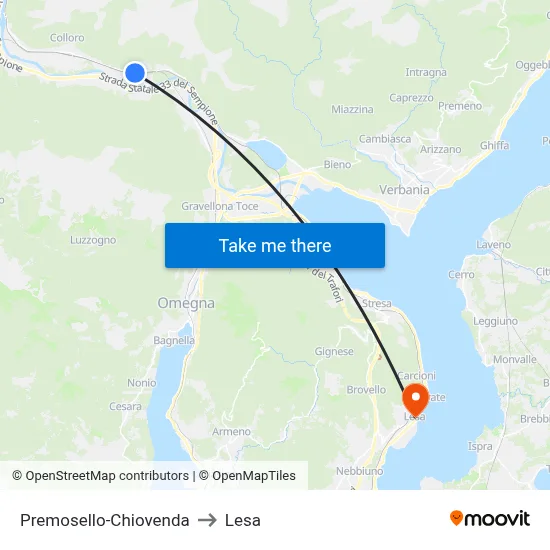Premosello-Chiovenda to Lesa map