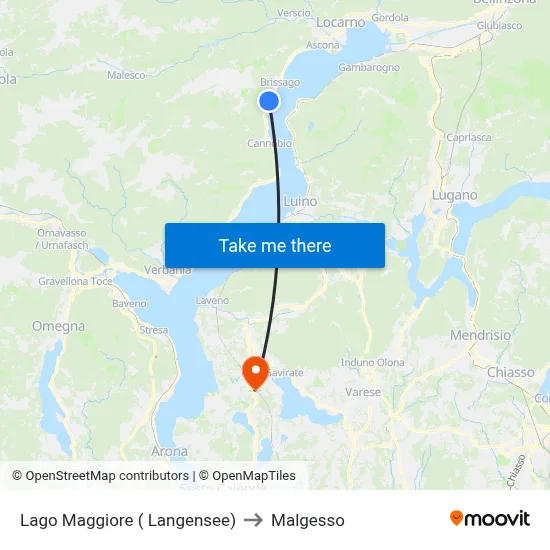Lake Maggiore (Lake Constance) to Malgesso map