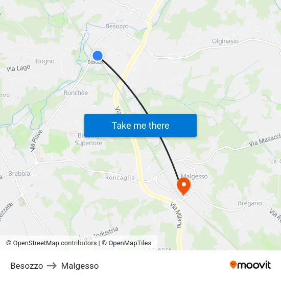 Besozzo to Malgesso map