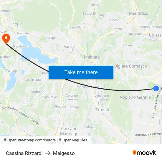 Cassina Rizzardi to Malgesso map