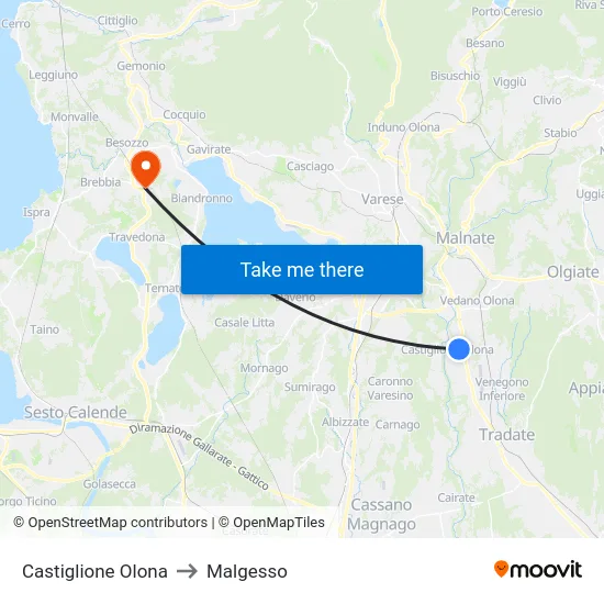 Castiglione Olona to Malgesso map