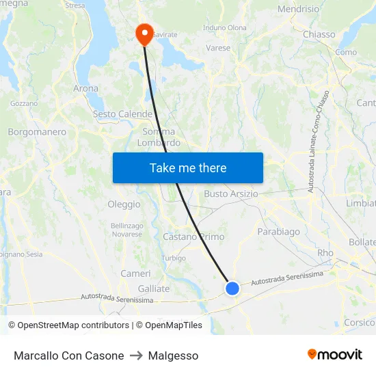 Marcallo con Casone to Malgesso map