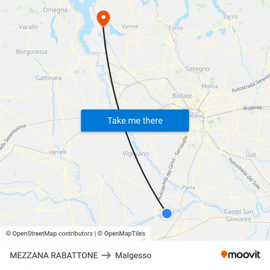 Mezzana Rabattone to Malgesso map