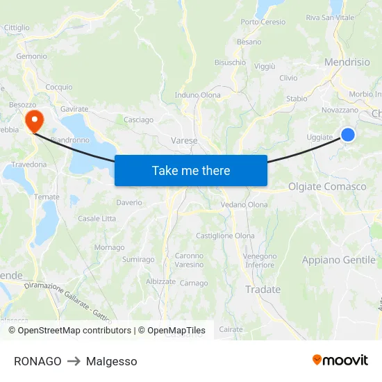 RONAGO to Malgesso map