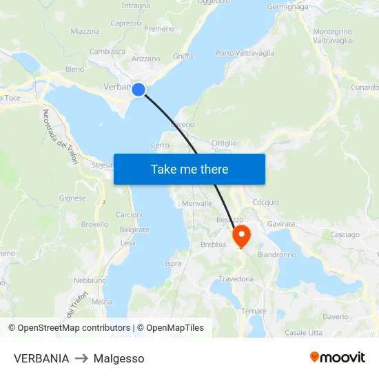 VERBANIA to Malgesso map