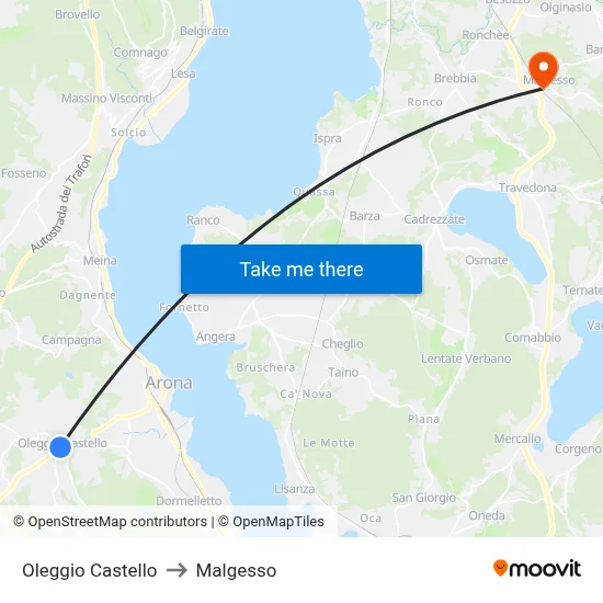 Oleggio Castello to Malgesso map