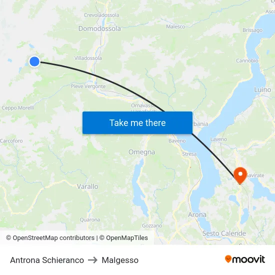 Antrona Schieranco to Malgesso map