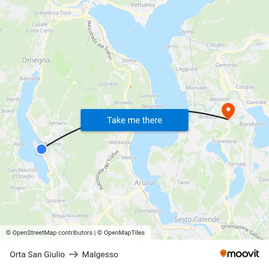 Orta San Giulio to Malgesso map