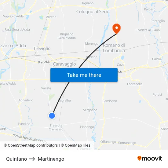 Quintano to Martinengo map