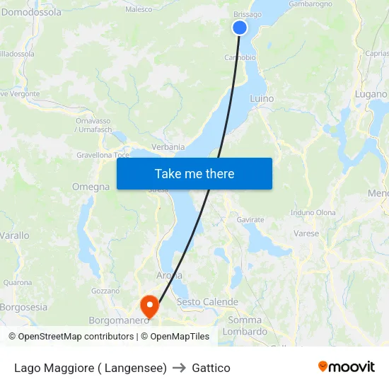 Lago Maggiore ( Langensee) to Gattico map