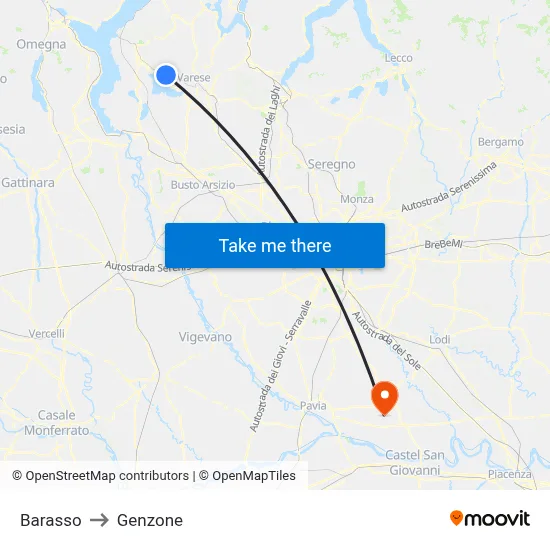Barasso to Genzone map