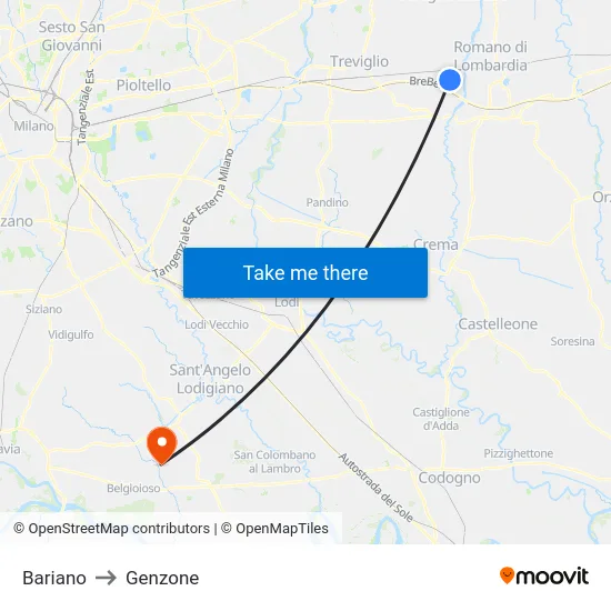 Bariano to Genzone map