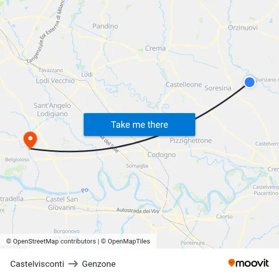 Castelvisconti to Genzone map