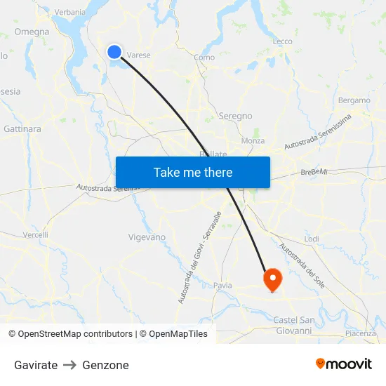 Gavirate to Genzone map