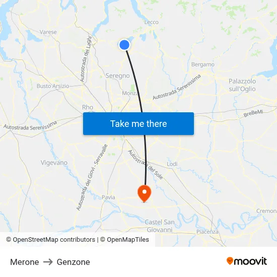 Merone to Genzone map