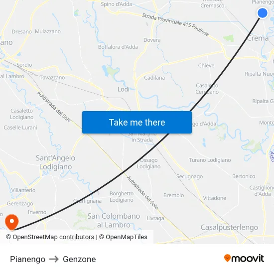 Pianengo to Genzone map