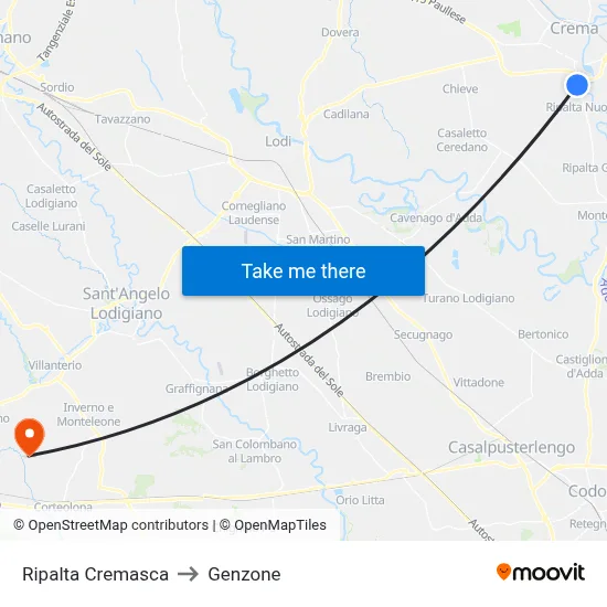 Ripalta Cremasca to Genzone map