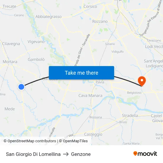 San Giorgio Di Lomellina to Genzone map