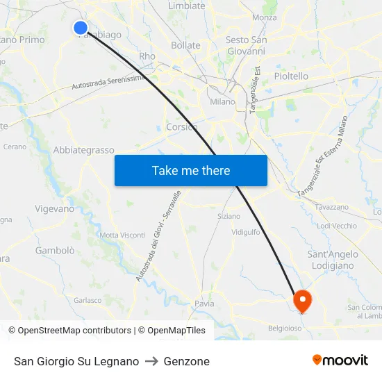 San Giorgio Su Legnano to Genzone map