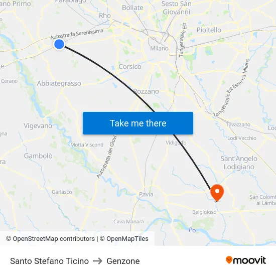 Santo Stefano Ticino to Genzone map