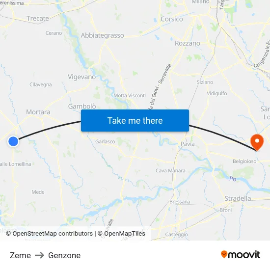 Zeme to Genzone map