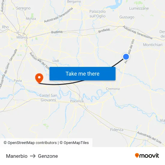 Manerbio to Genzone map