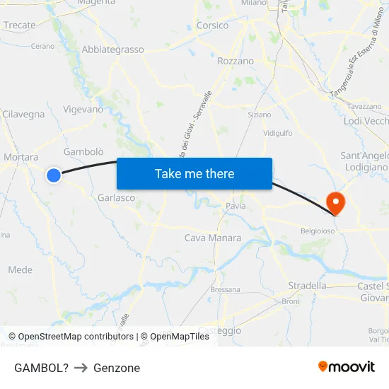 Gambol to Genzone map