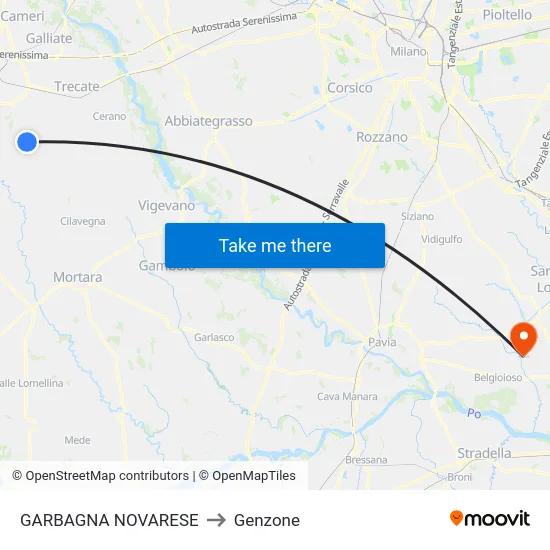 Garbagna Novarese to Genzone map
