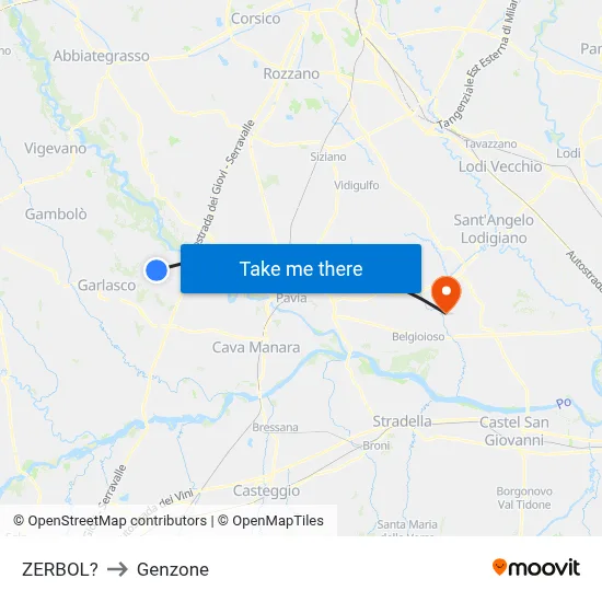Zerbol to Genzone map