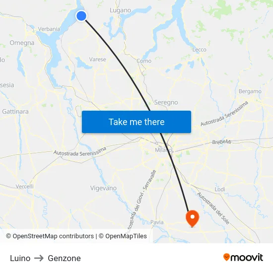 Luino to Genzone map