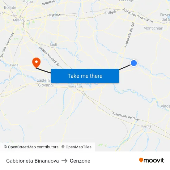 Gabbioneta-Binanuova to Genzone map