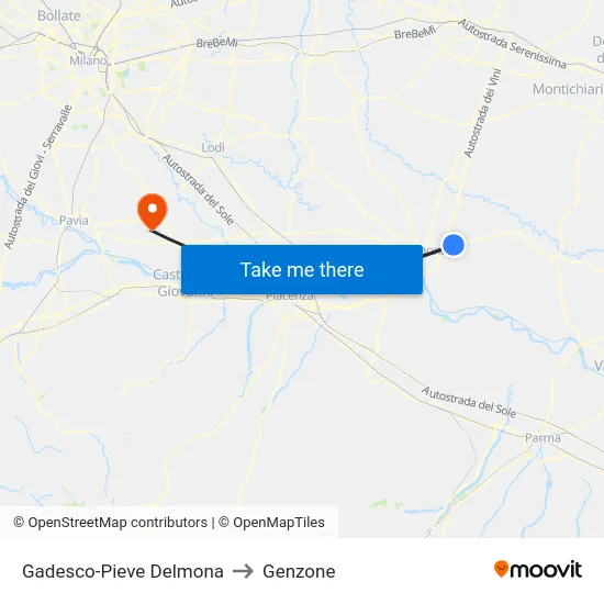 Gadesco-Pieve Delmona to Genzone map