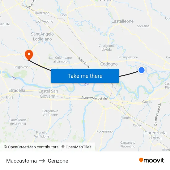 Maccastorna to Genzone map
