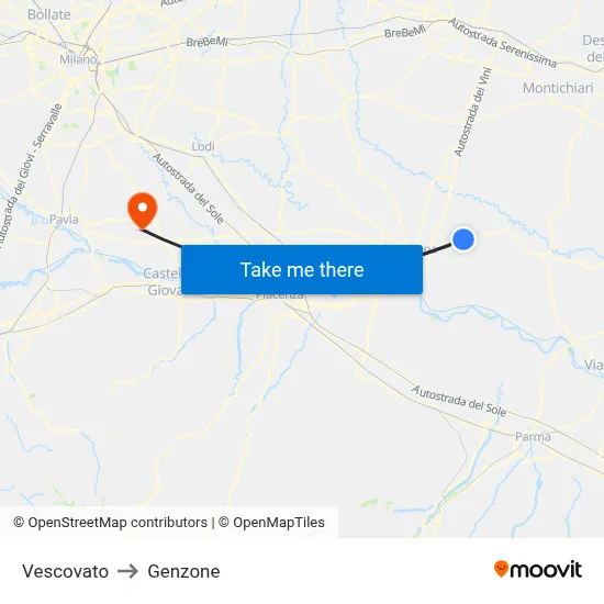 Vescovato to Genzone map