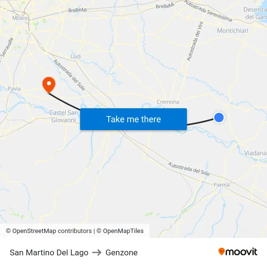 San Martino Del Lago to Genzone map