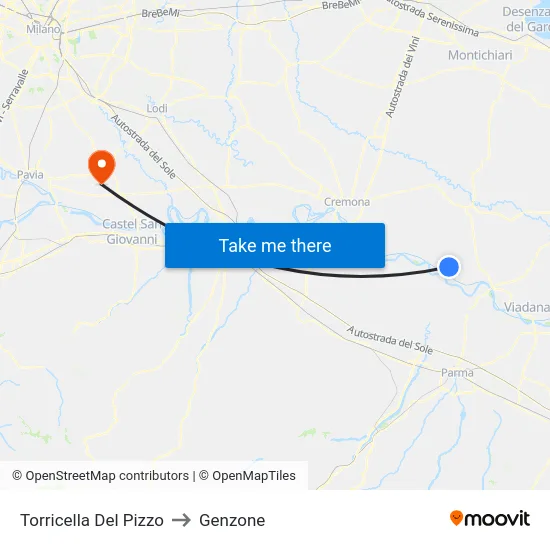Torricella Del Pizzo to Genzone map