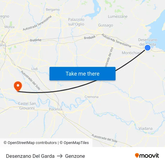 Desenzano del Garda to Genzone map