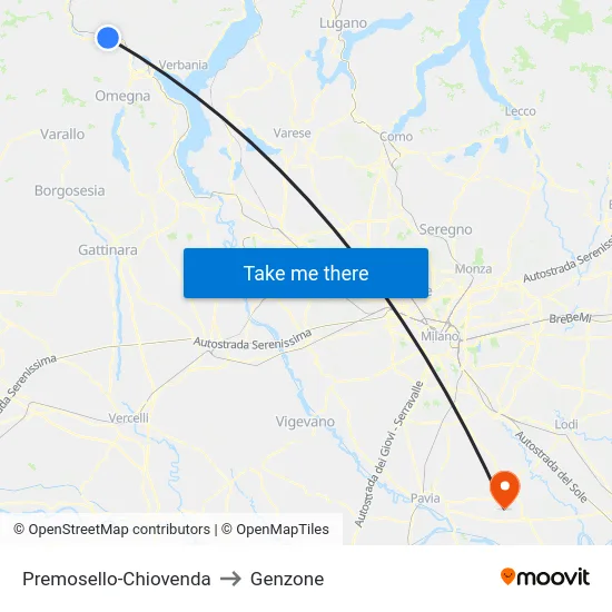 Premosello-Chiovenda to Genzone map