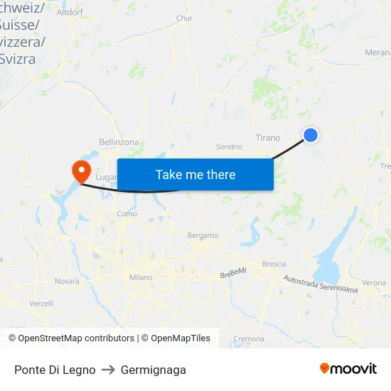 Wooden Bridge to Germignaga map