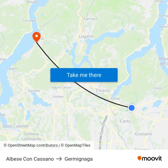 Albese con Cassano to Germignaga map