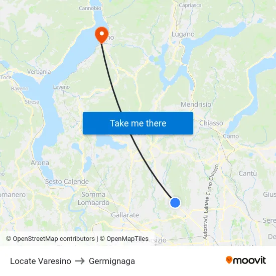 Locate Varesino to Germignaga map