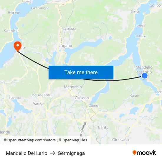 Mandello Del Lario to Germignaga map