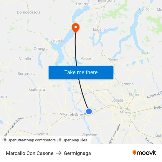 Marcallo con Casone to Germignaga map