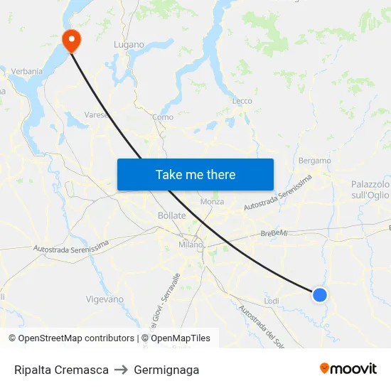 Ripalta Cremasca to Germignaga map