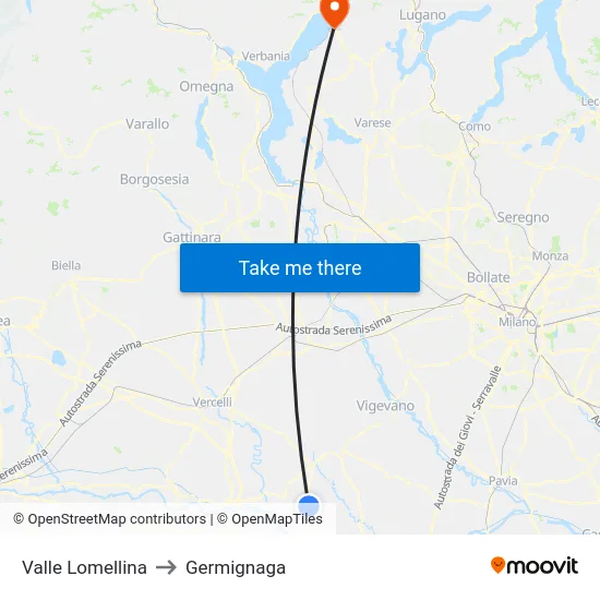 Valle Lomellina to Germignaga map