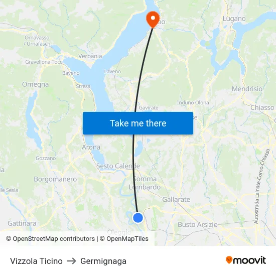 Vizzola Ticino to Germignaga map