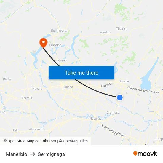 Manerbio to Germignaga map