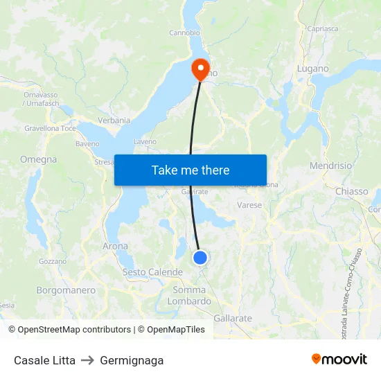 Casale Litta to Germignaga map