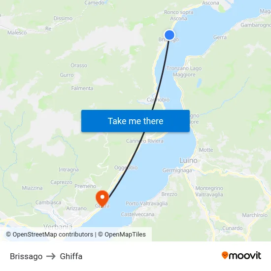 Brissago to Ghiffa map