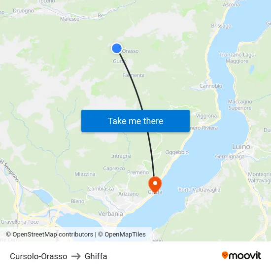 Cursolo-Orasso to Ghiffa map